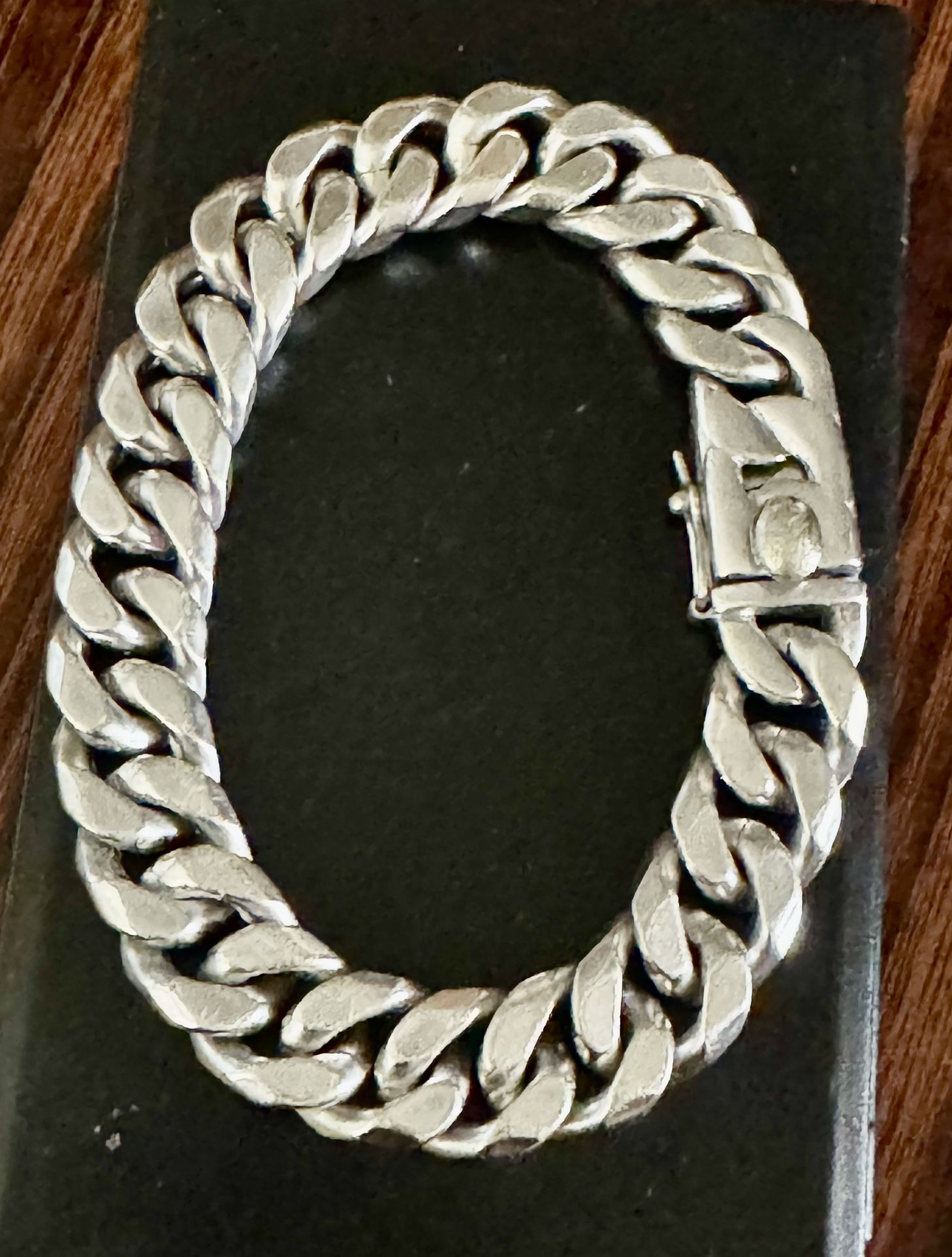 925 SOLID Sterling 15.32mm CURB CUBAN Link Chain Mens Bracelet Size 9.5” Good Used Condition  Weight 92.33 Grams 