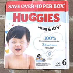 Huggies Snug Dry Size 6/100 Diapers 