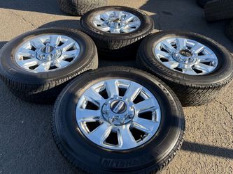 20” Ford 8 lug chrome wheels and tires for sale Michelin tires 8x170