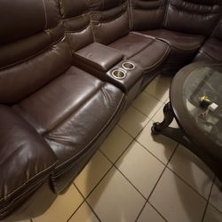 Brown Leather Sectional Sofa