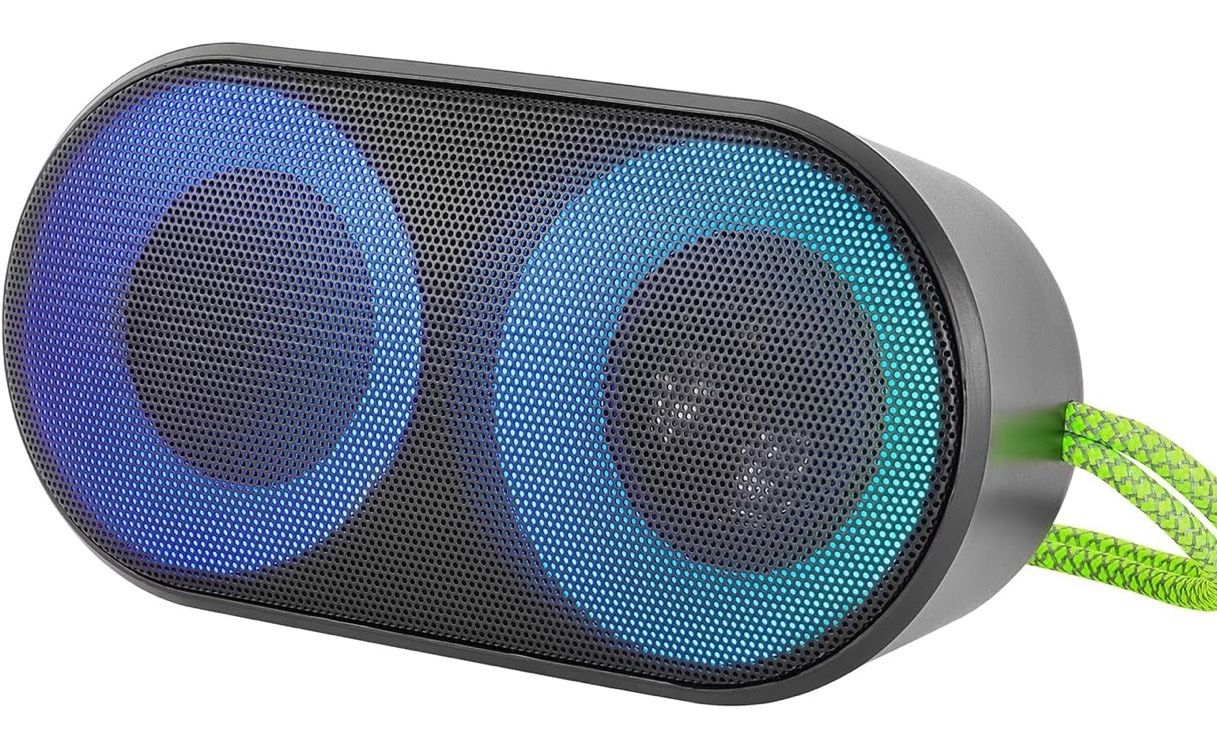 Protable Bluetooth Speaker for Adults and Kids,Rechargeable Bluetooth Karaoke Speaker with LED Lights, IP65 Waterproof, Support USB/TF Card/AUX
