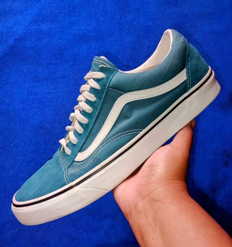 Men's Vans Old Skool Low Teal/White Men's Size 12