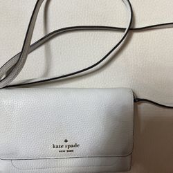 Kate Spade white pebbled leather crossbody