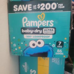 Diapers Pampers Size 1,  2, 4  And 7