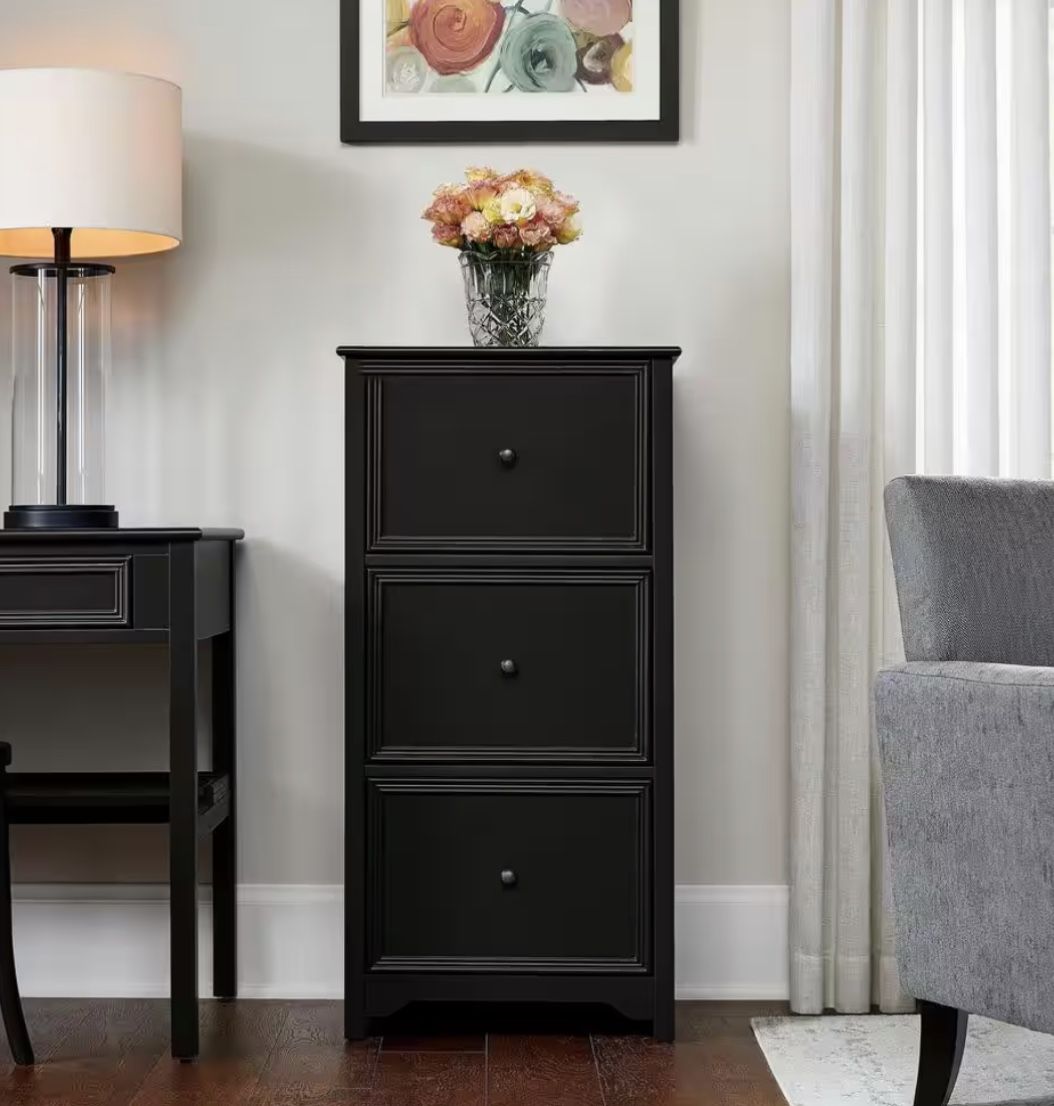 Home Decorators Collection Bradstone 3-Drawer Charcoal Black File Cabinet