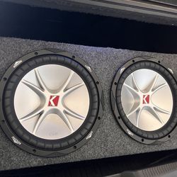 2 Of 12” Inch  Kicker CVR Subwoofer  downward-firing enclosure