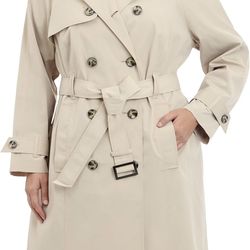 NEW LONDON FOG Woman's Long Trench Coat w/ Belt SIZE SMALL ONLY