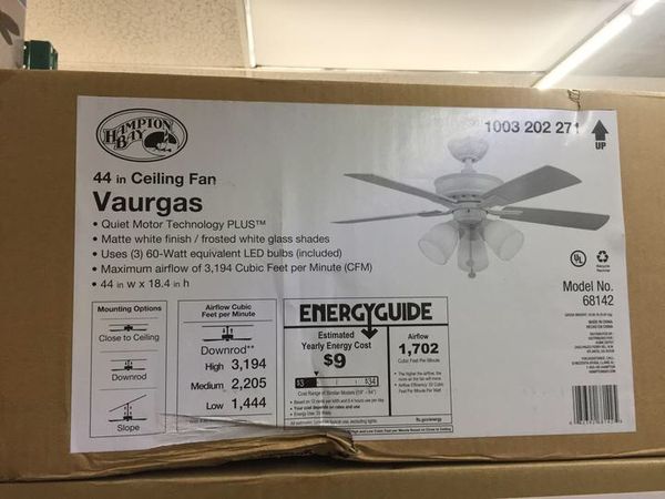 Hampton Bay Vaurgas 44 In Led Matte White Ceiling Fan For Sale In Houston Tx Offerup