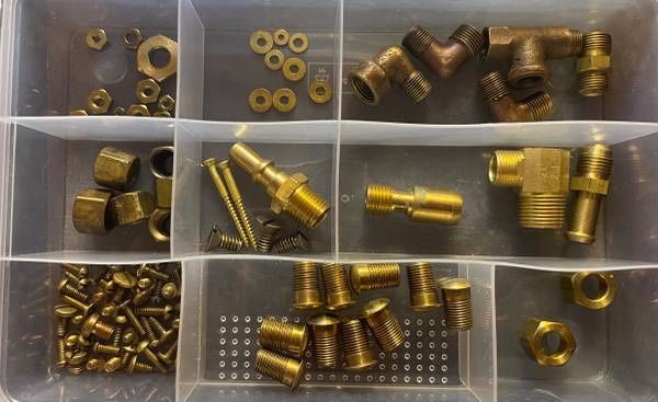 Case of Brass fittings & Hardware 101 items