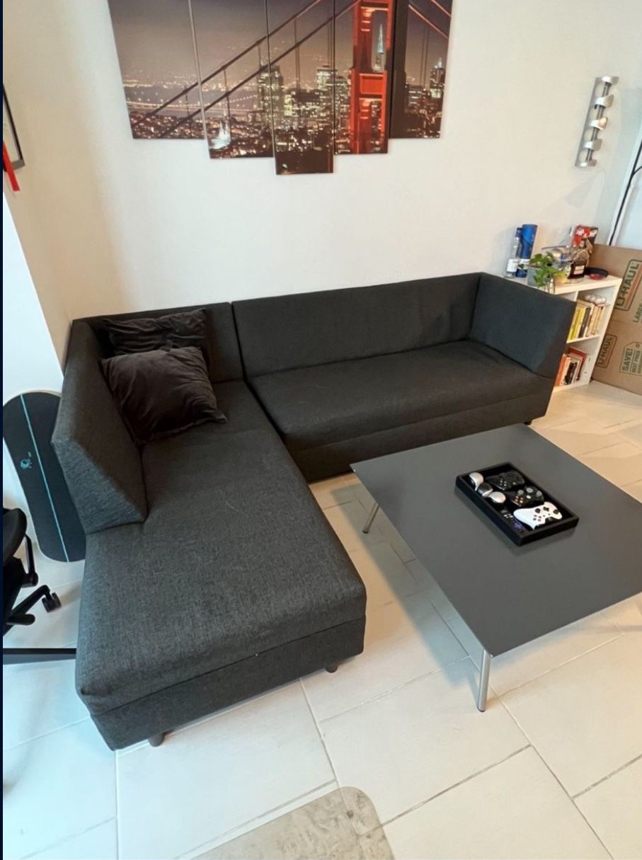 Gray L Shaped Couch