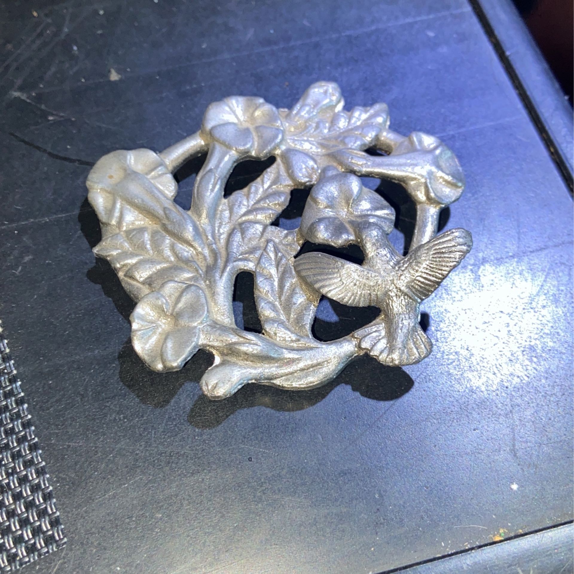 pewter(?) 2.5”x2.5”. Cld Be A Top For Something