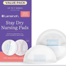Lansinoh Stay Dry Disposable Nursing Pads, Soft and Super Absorbent Breast Pads, Breastfeeding Essen