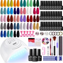 27 Colors Gel Nail Polish Kit with U V Light