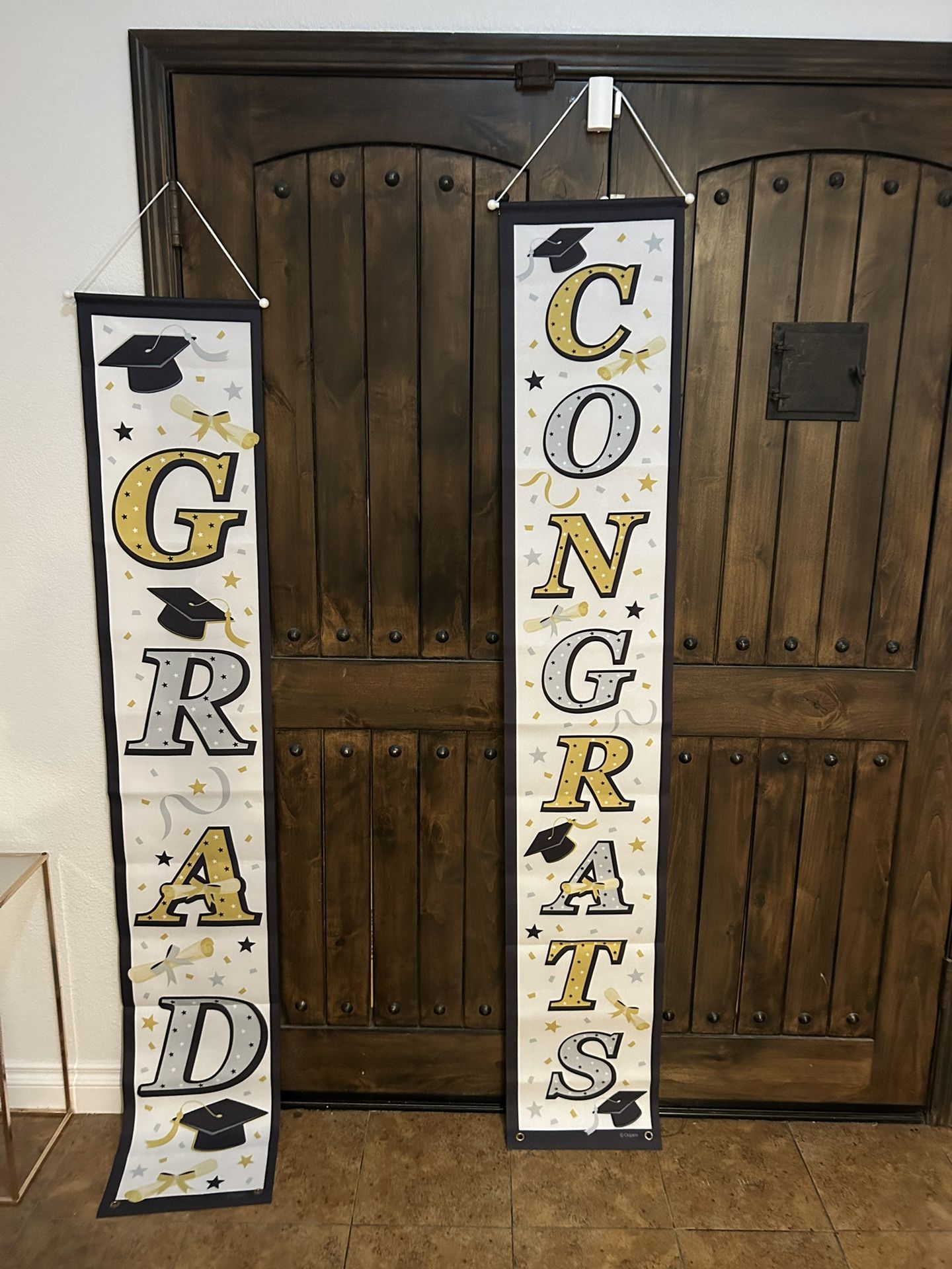 White/Gold Graduation Banners