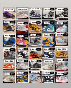 Nike dunks Jordan 1s cheap sizes 8, 9, 10, 11, 12