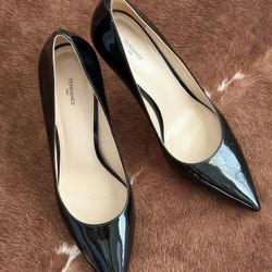 French Designer Black Patent Shoes – Brand New