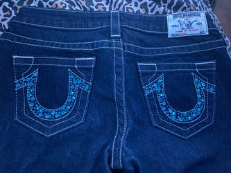 Rare Blue Rhinstone True Religion Jeans Size 27
