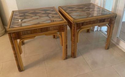 MidCentury Bamboo / Rattan Side Tables (2)