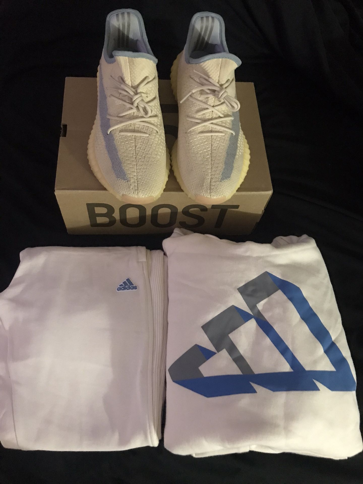 Yeezy 350 Boost “Linen” w/ Adidas Sweatsuit