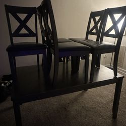 5 Gray wood chairs 