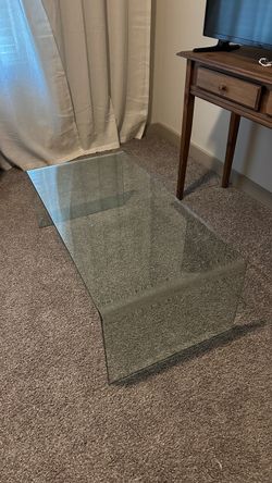 Clear Glass Waterfall Coffee Table