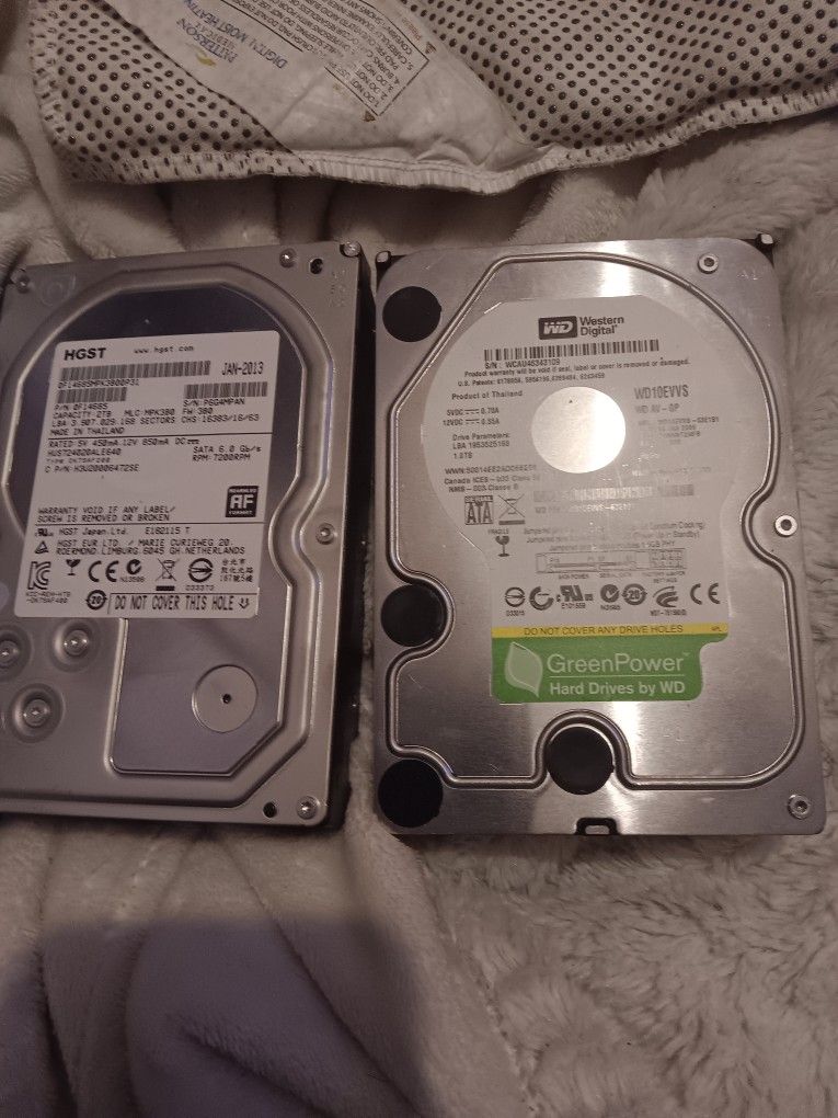 Two Hard Drives 2tb And 1tb Both $20