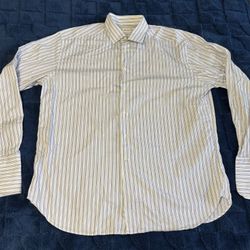 Armani Collezioni Men Vintage Stripes Long Sleeve Dress Shirt 