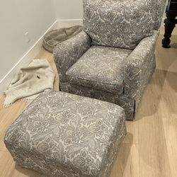 Overstuffed Chair With Ottoman