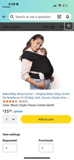 Boba Baby Wrap - Black