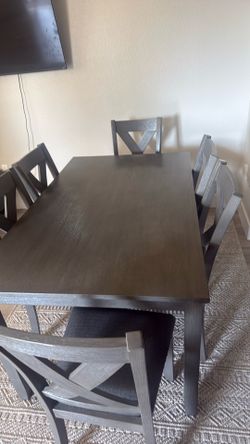 dining table Antiqued gray wash finish