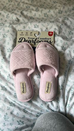 Dearfoams True Comfort Pink Slippers Size M 7-8