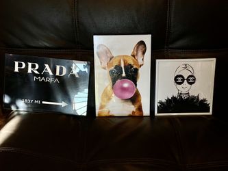 Wall Art Frames /channel/Prada/French bulldog Bubble Gum