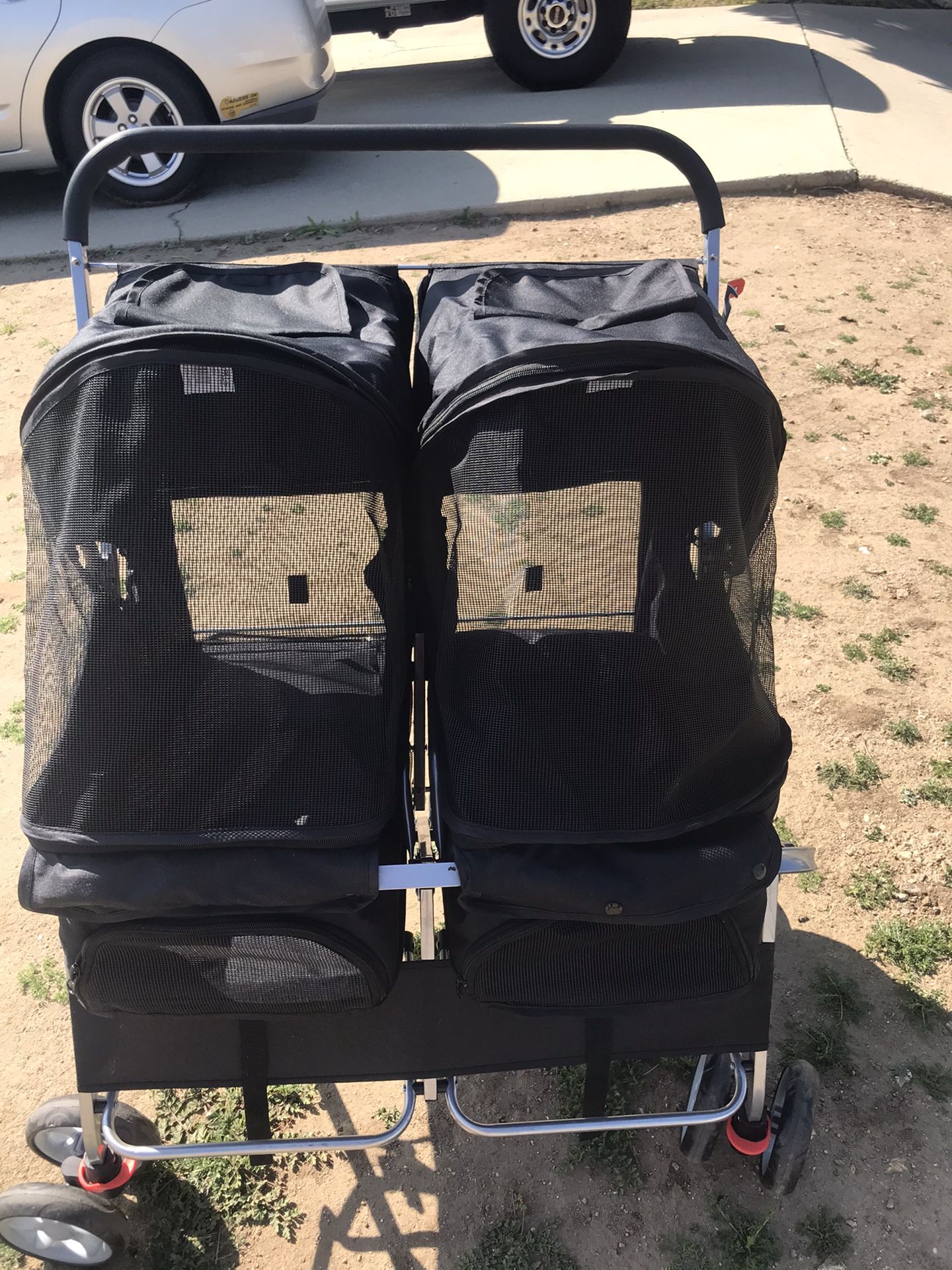 Pet stroller for two