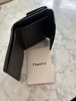 Theory Black Leather Bifold Wallet