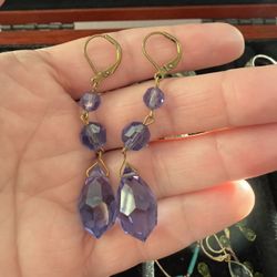 Purple Crystal Earrings 