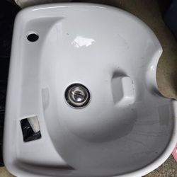 Brand new white salon-style shampoo sink / utility sink