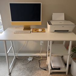 White Desk + Printer!