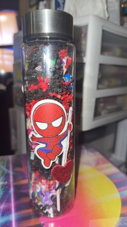 Tumbler With Spider-Man Stickers And Candy