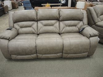 Woodward Park Carlton Triple Power Sofa - Taupe | Couch | Living Room Couch