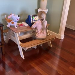 Children’s Size Picnic And Sandbox  Play Table