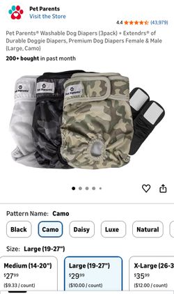 Pet Parent Dog Washable Diapers 