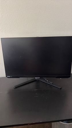 Monitor, desk and gaming chair