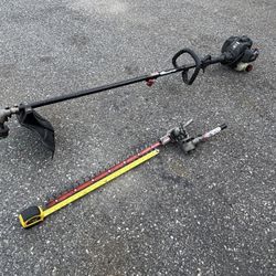 Craftsman String Trimmers/ Weed Wacker with Hedge Trimmer attachment in working condition.