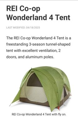 Rei wonderland 4 tent