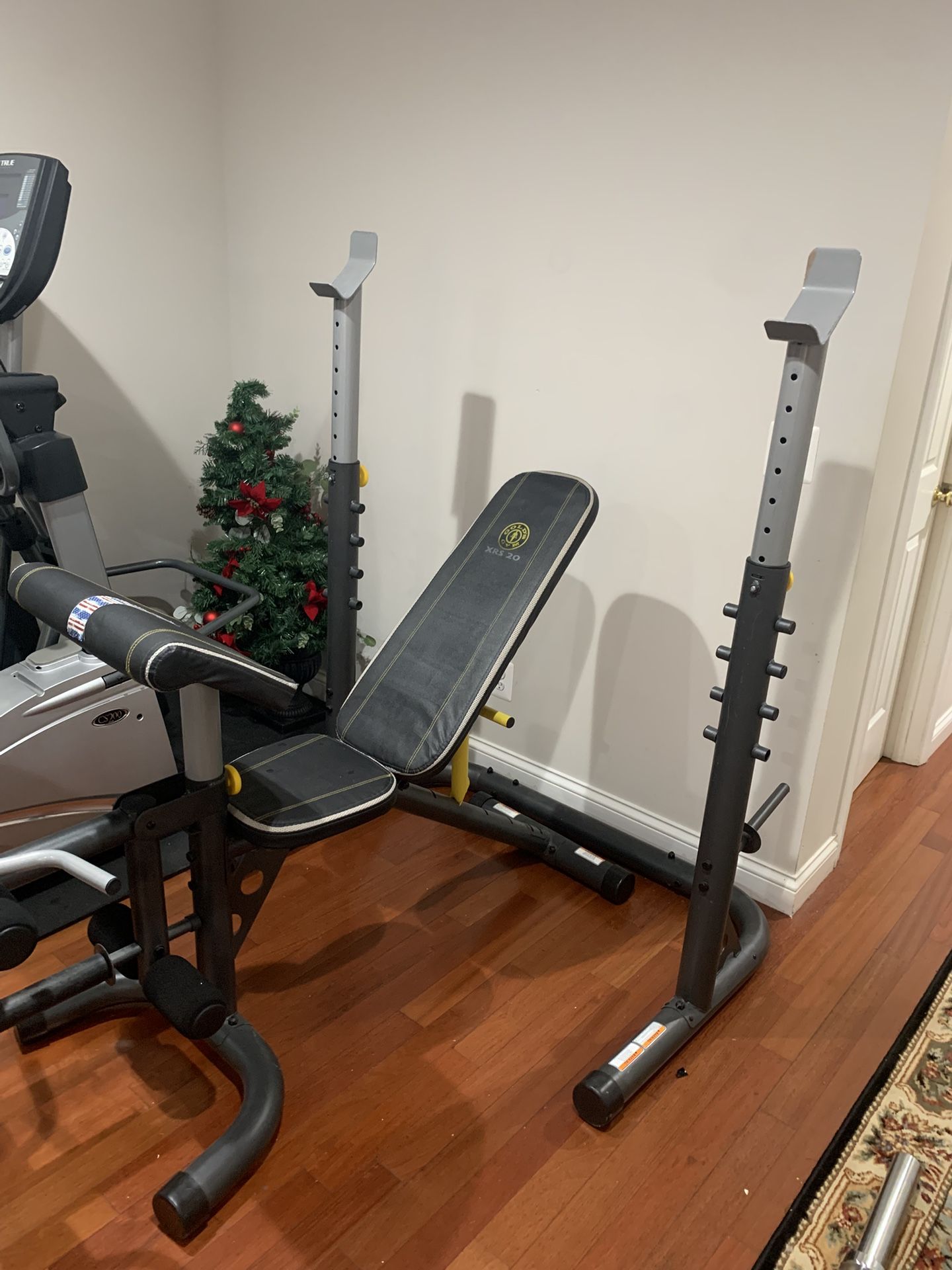 XRS20 Olympic Adjustable Weight Bench With Leg Attachment And Curl Bed Are Adjustable Squat Rack