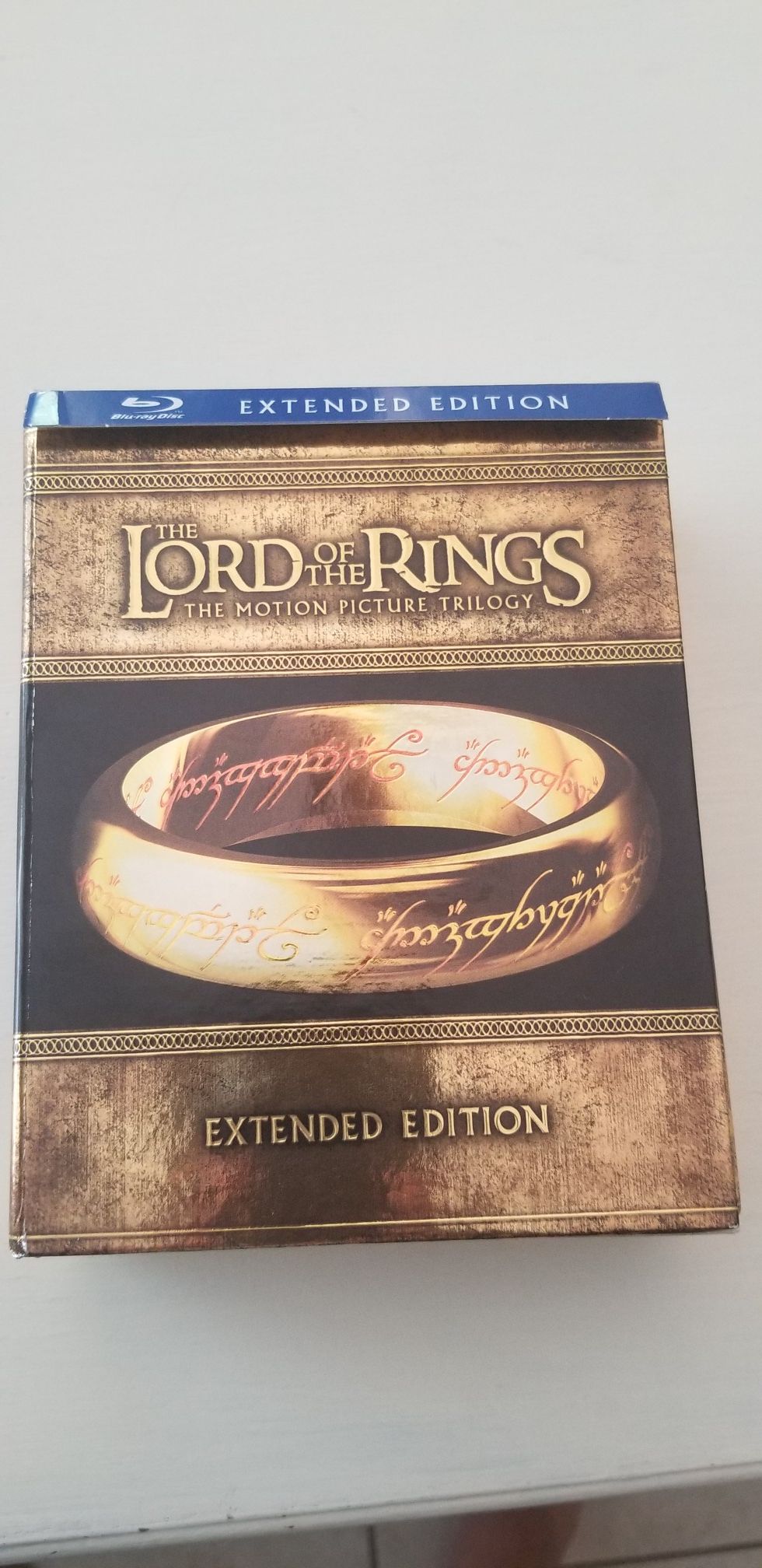 LORD OF THE RINGS EXTENDED EDITION TRILOGY BLU RAY DVD SET