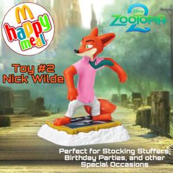 (NEW) 2025 McDonald's Happy Meal Disney’s Zootopia 2 Toy #2 Nick Wilde (PERFECT FOR BIRTHDAYS)