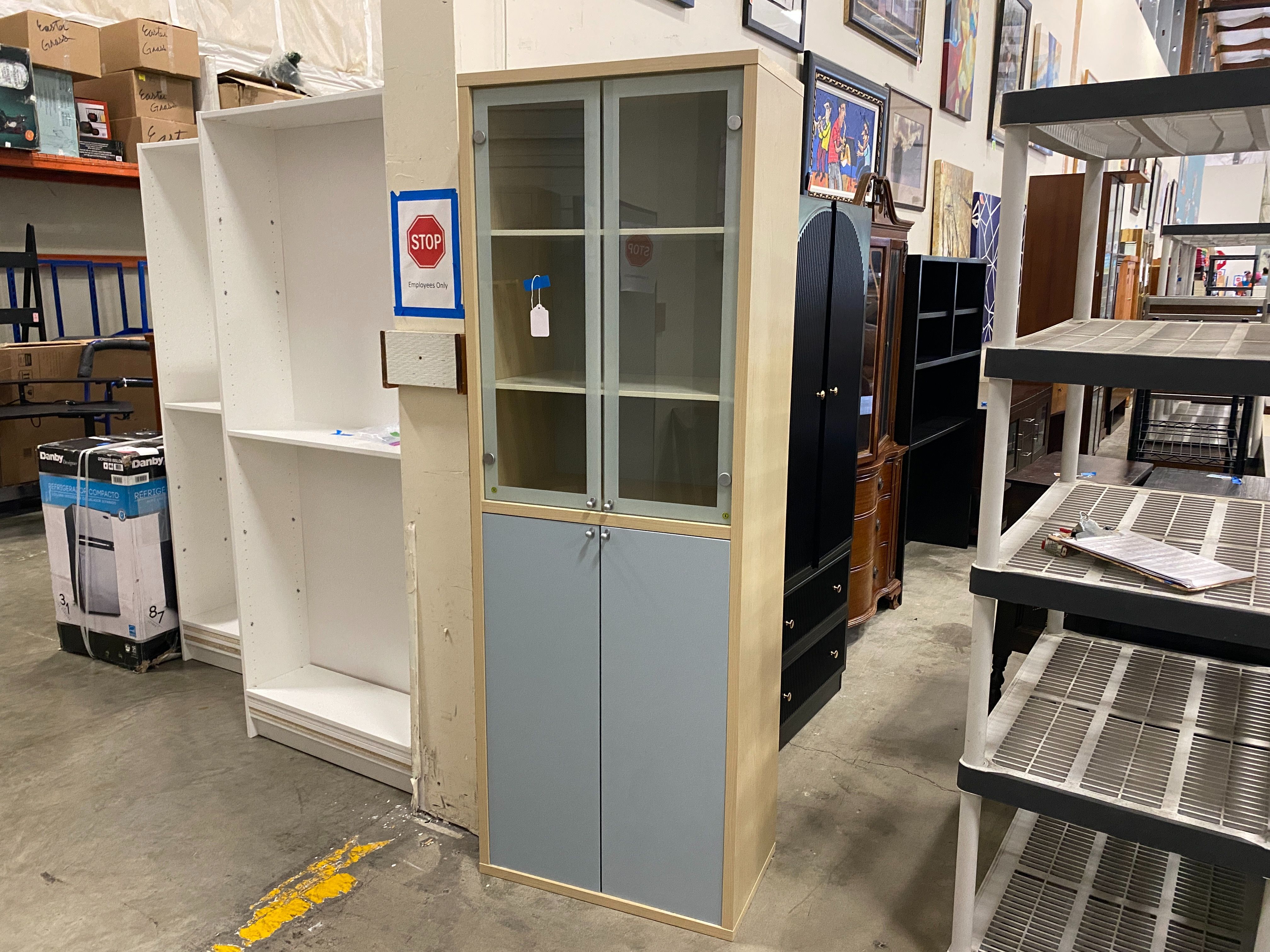 IKEA Magiker 4 Door Glass Top Display Cabinet