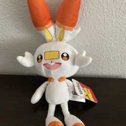 Pokemon SCORBUNNY Plush New Collectible by Jazwares & Nintendo 