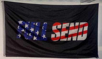 Black Nelk Boys Full Send 3x5 Ft Flag With An American Flag Themed Logo